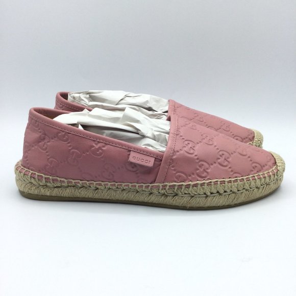 Gucci Guccissima Leather Espadrilles Rose Baby Pink Womens EU 37 US 7 454703 - Picture 2 of 14